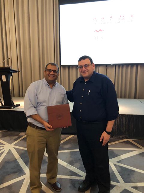 ICCSPA 2019, Invited Speakers, Dr. Abdelhamid Taha (Alfaisal University, KSA). Left to Right (Dr. Taha, Dr. Noureldin)